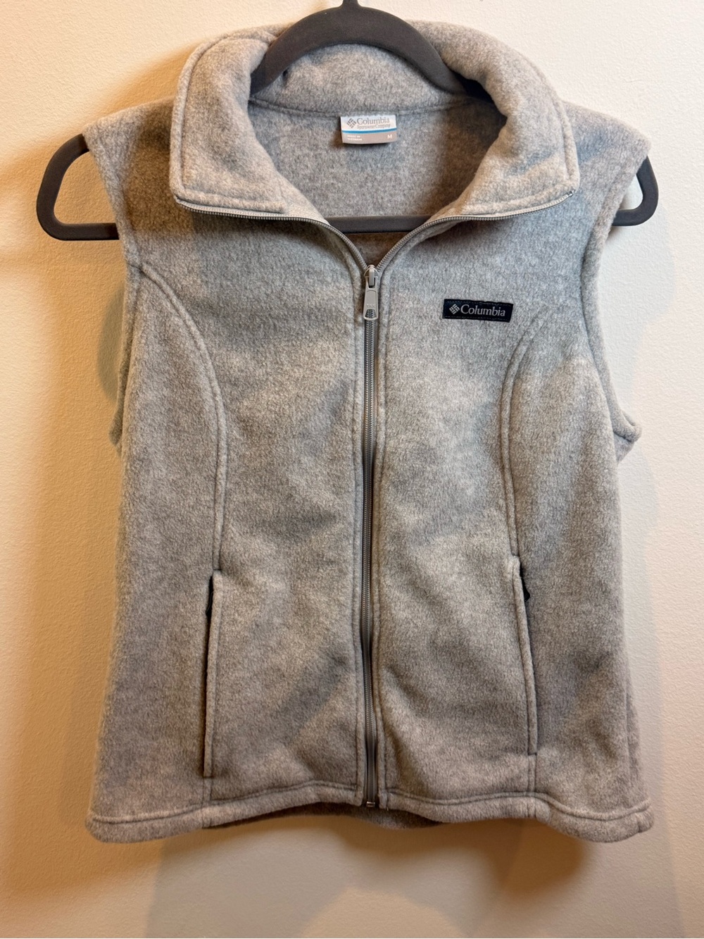 Columbia Gray Fleece Full Zip Vest Women’s Medium